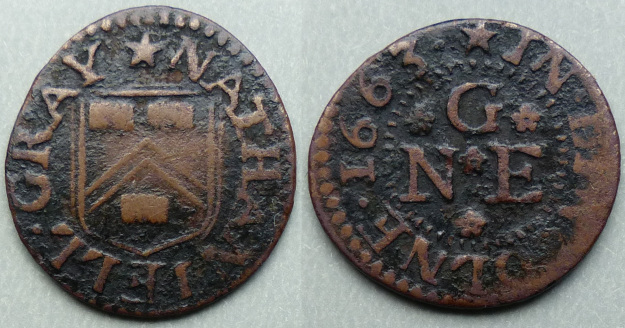 Lincoln, Nathaniell Gray 1663 farthing